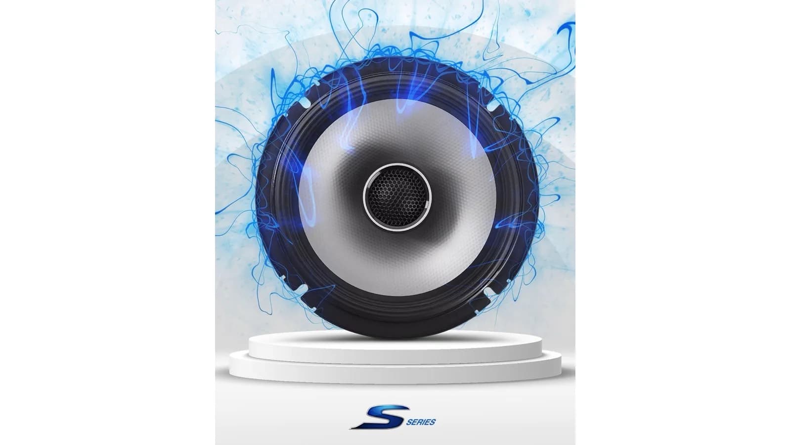 Alpine S-Series coaxial car speaker product render with S Series branding